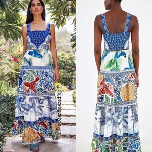Farm Rio Valeria Tiered Maxi Dress - Large - Anthropologie